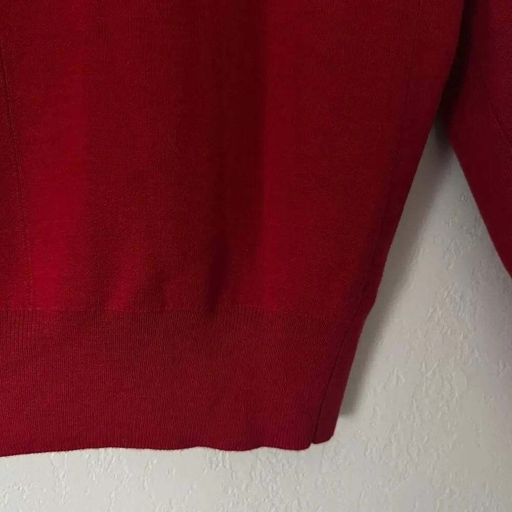 rag & bone York Poppy Red Knit Sweater size M Wool Blend Crewneck Pullover